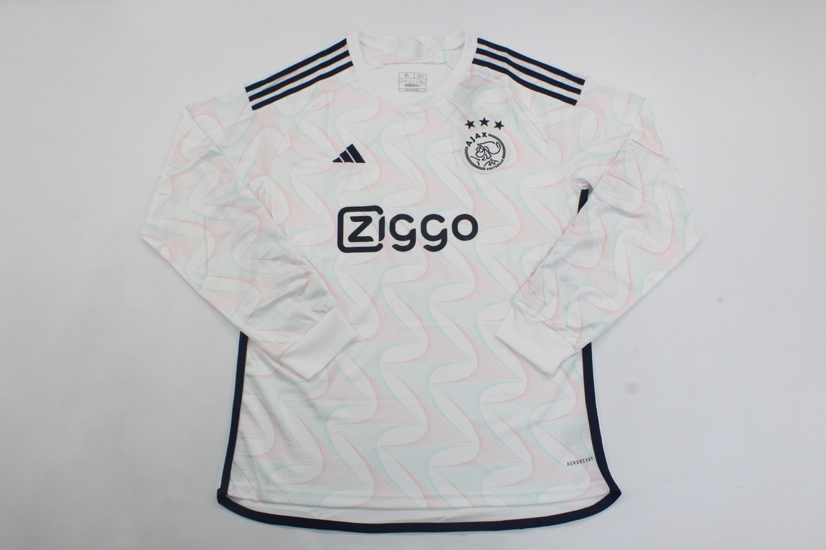 AAA Quality Ajax 23/24 Away White Long Soccer Jersey